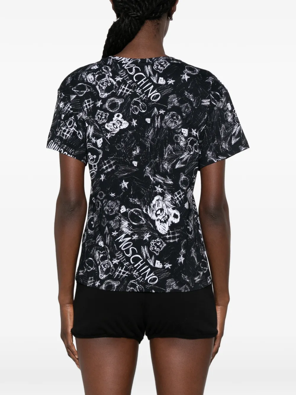 Moschino T-shirt met grafische print Zwart
