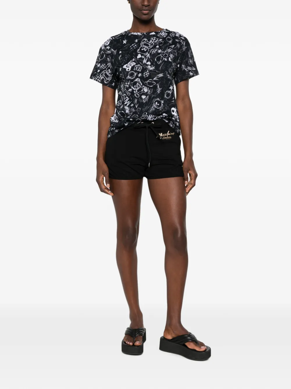Moschino T-shirt met grafische print Zwart
