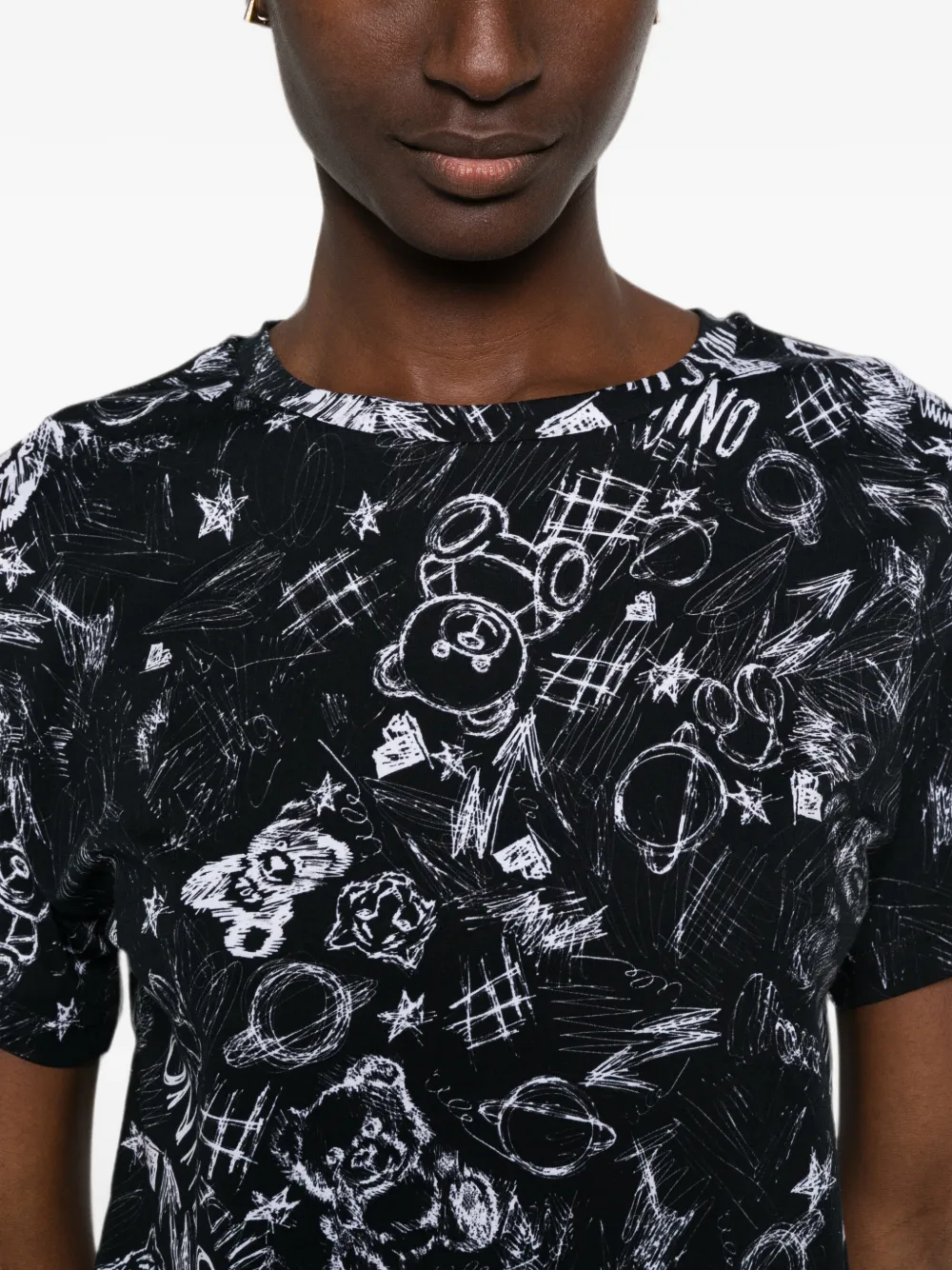 Moschino T-shirt met grafische print Zwart