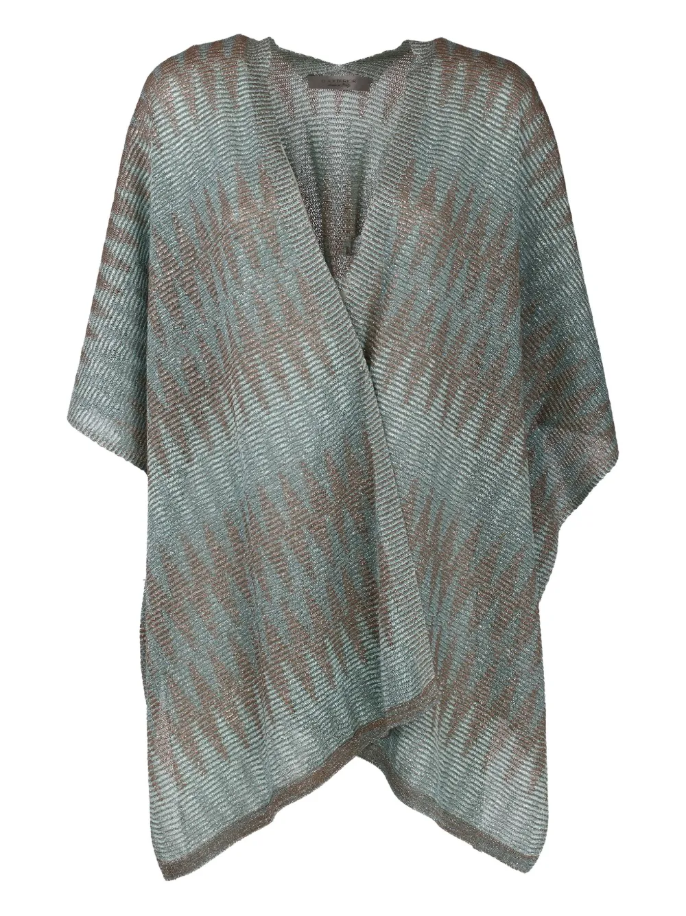 D.Exterior metallic-pattern wrap cape | Blue | Image 1