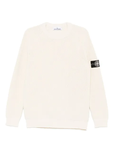 Stone Island Compass-badge ribbed-knit sweater