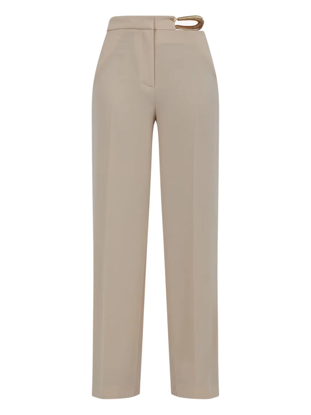 buckle-fastening straight trousers