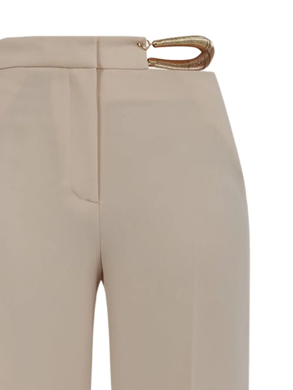 SIMONA CORSELLINI buckle-fastening straight trousers - Beige