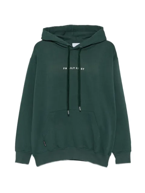 Family First logo-print cotton hoodie