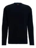 BOSS ribbed crew-neck sweater - Blue