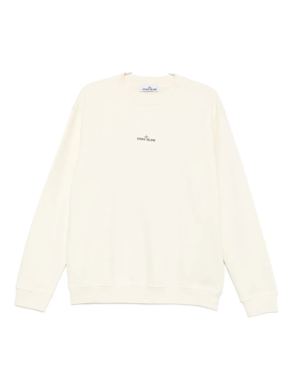 Stone Island Katoenen sweater met logoprint Beige