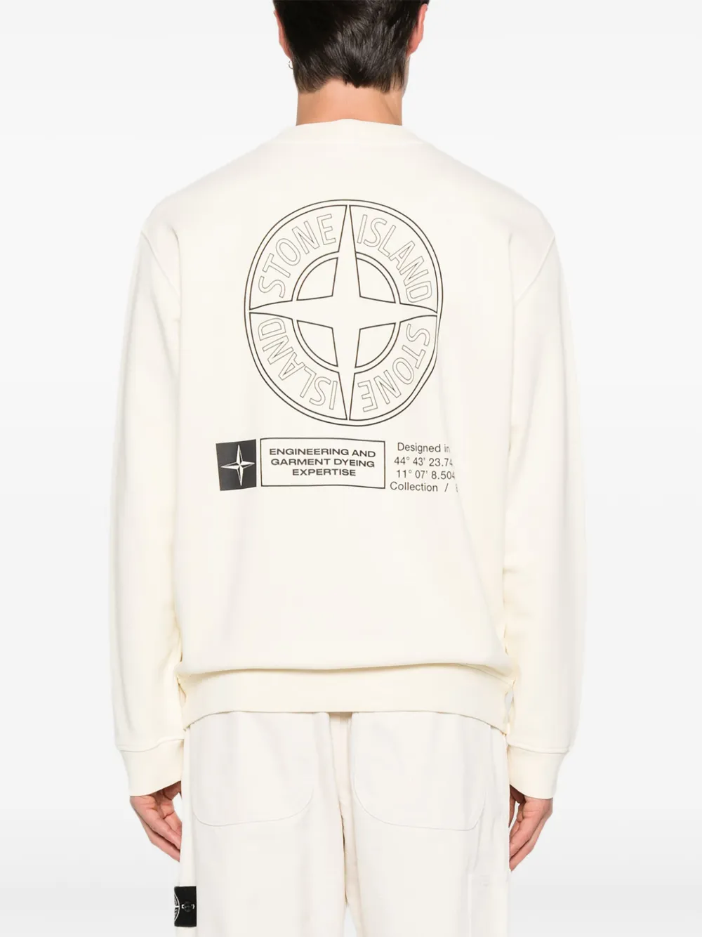 Stone Island Katoenen sweater met logoprint Beige
