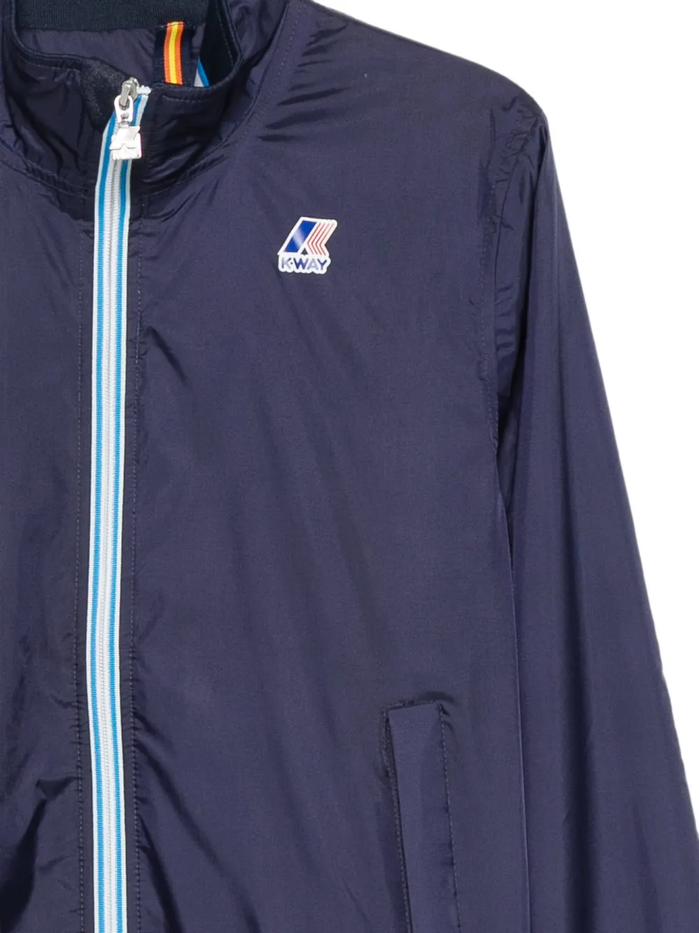 K-Way logo-patch striped-trim jacket Blauw
