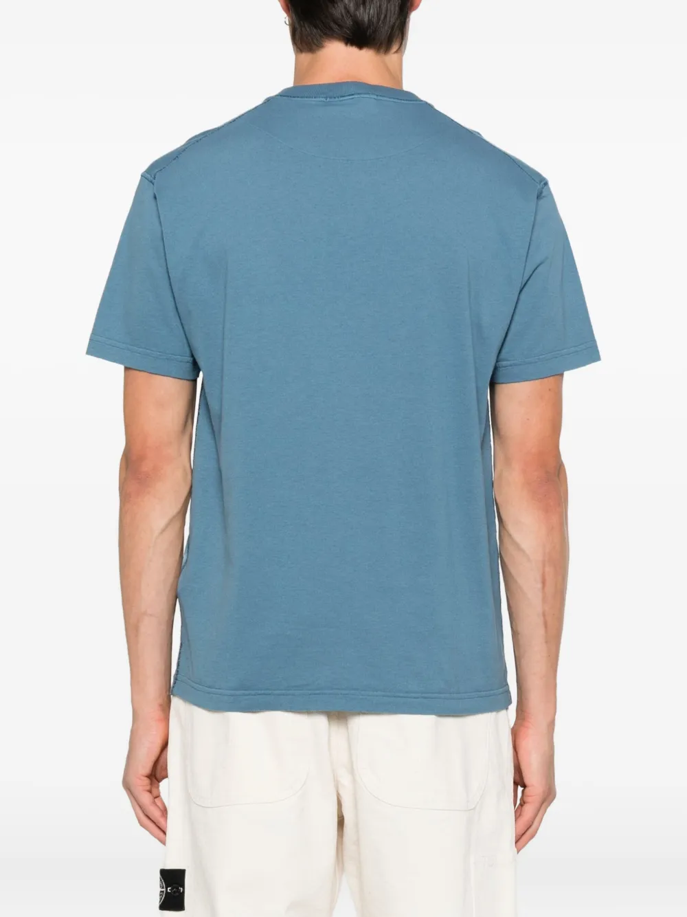 Stone Island T-shirt met Compass-logopatch Blauw