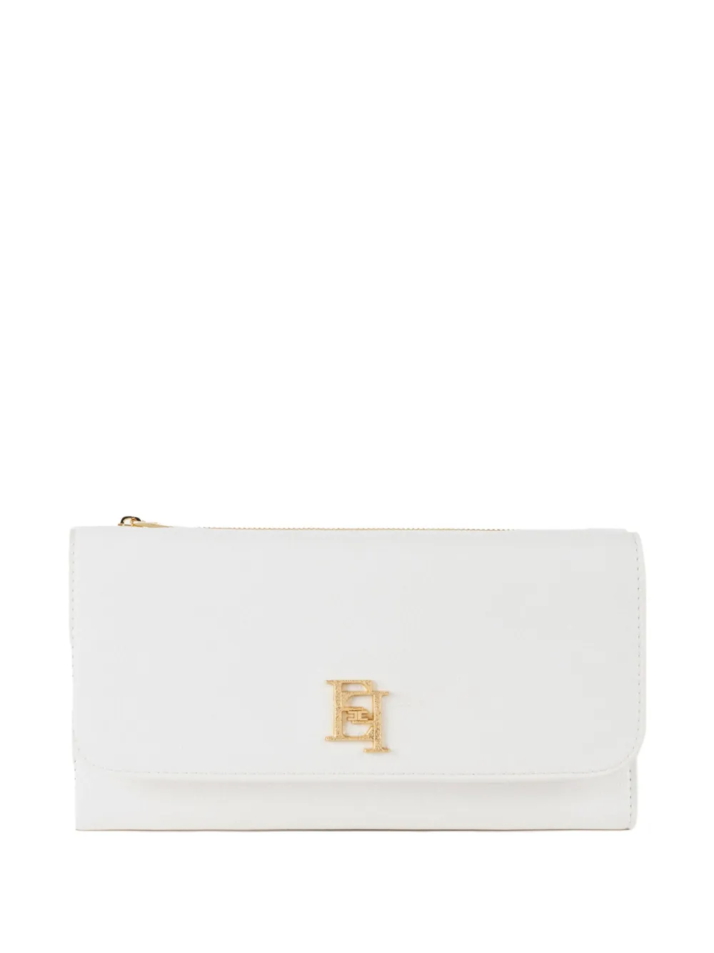 Elisabetta Franchi logo-plaque zipped wallet Wit
