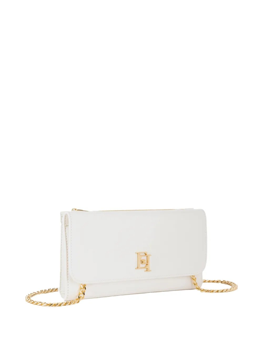 Elisabetta Franchi logo-plaque zipped wallet Wit