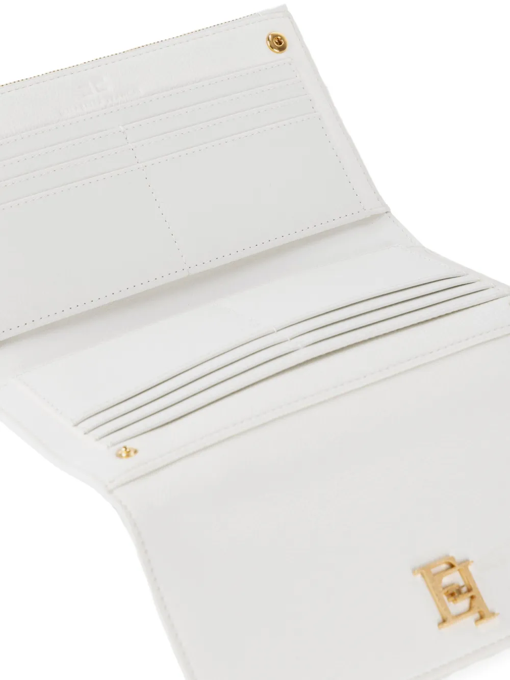 Elisabetta Franchi logo-plaque zipped wallet Wit