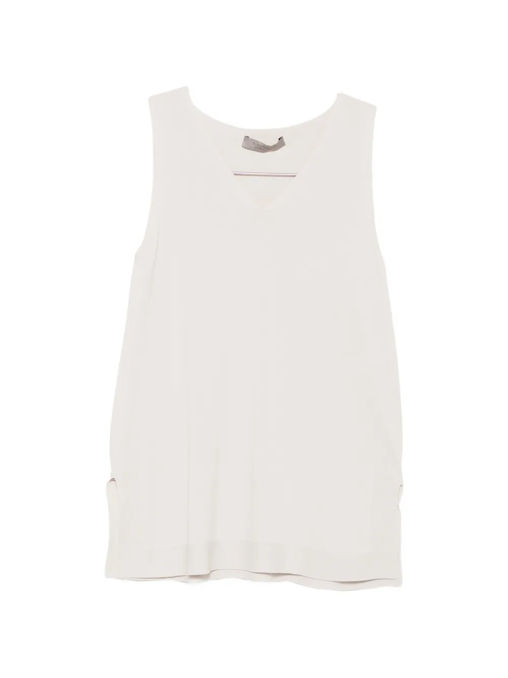 D.Exterior V-neck side-slit top - Toni neutri