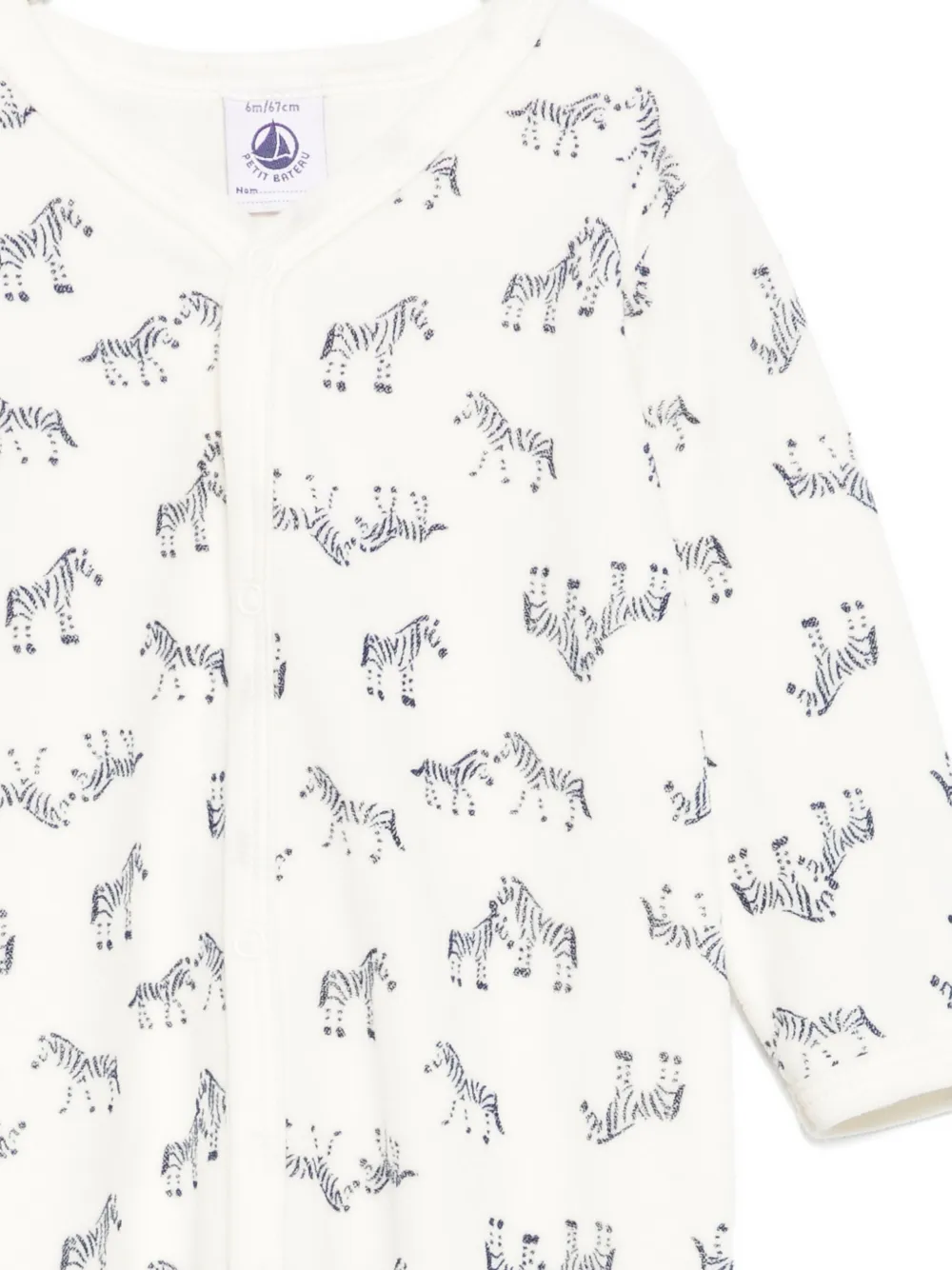 Petit Bateau Romper met zebraprint Beige
