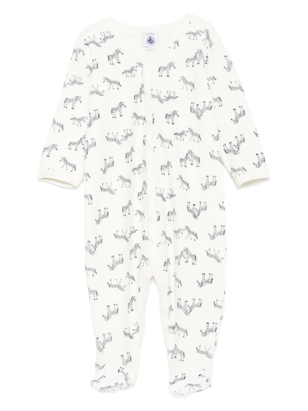Petit Bateau zebra-print romper Beige