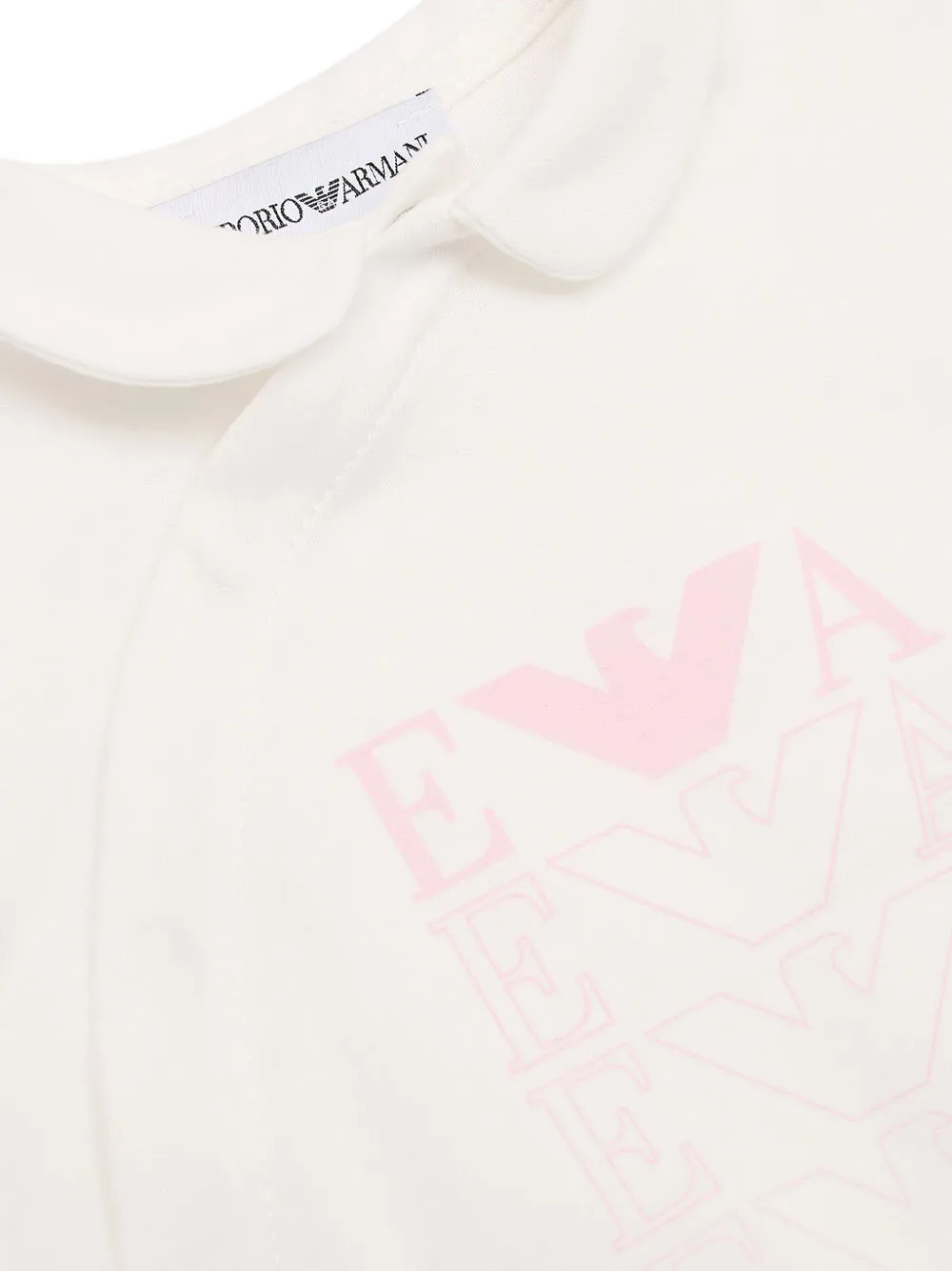 Emporio Armani Kids Jumpsuit met Peter Pan-kraag en logoplakkaat Beige