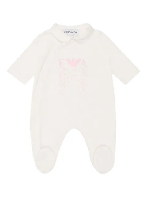 Emporio Armani Kids jumpsuit con cuello peter pan y placa del logo