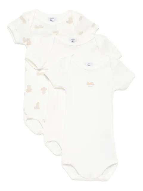 Petit Bateau bear-print bodysuits (pack of three)