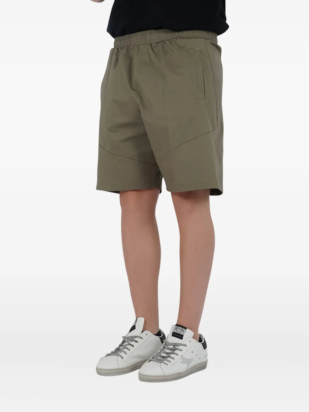 YES LONDON elasticated-waist panelled shorts - Groen