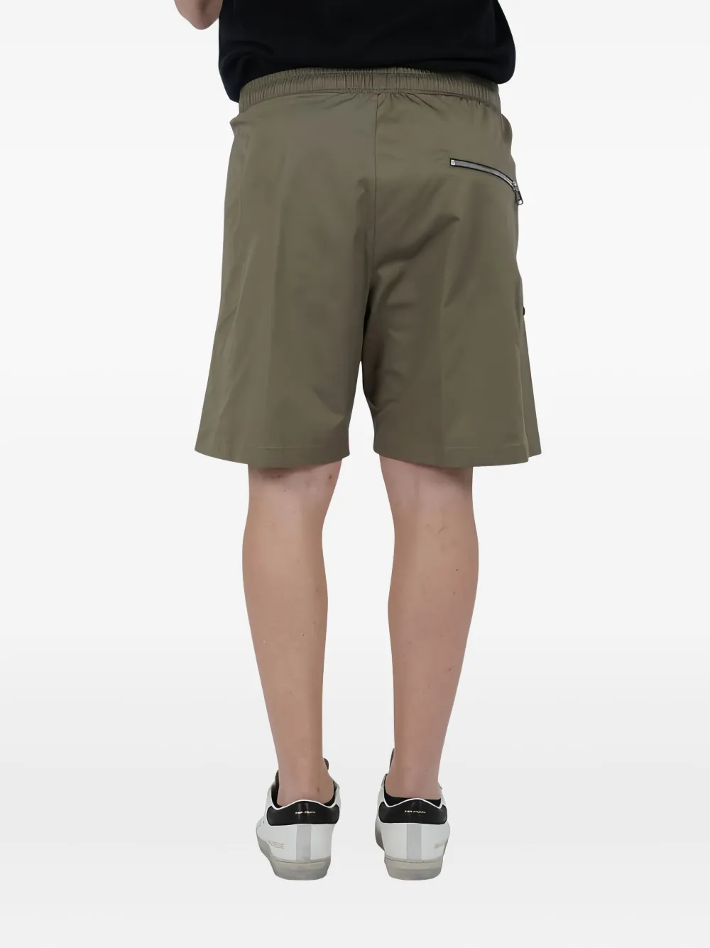 YES LONDON Shorts met elastische taille en vlakken Groen