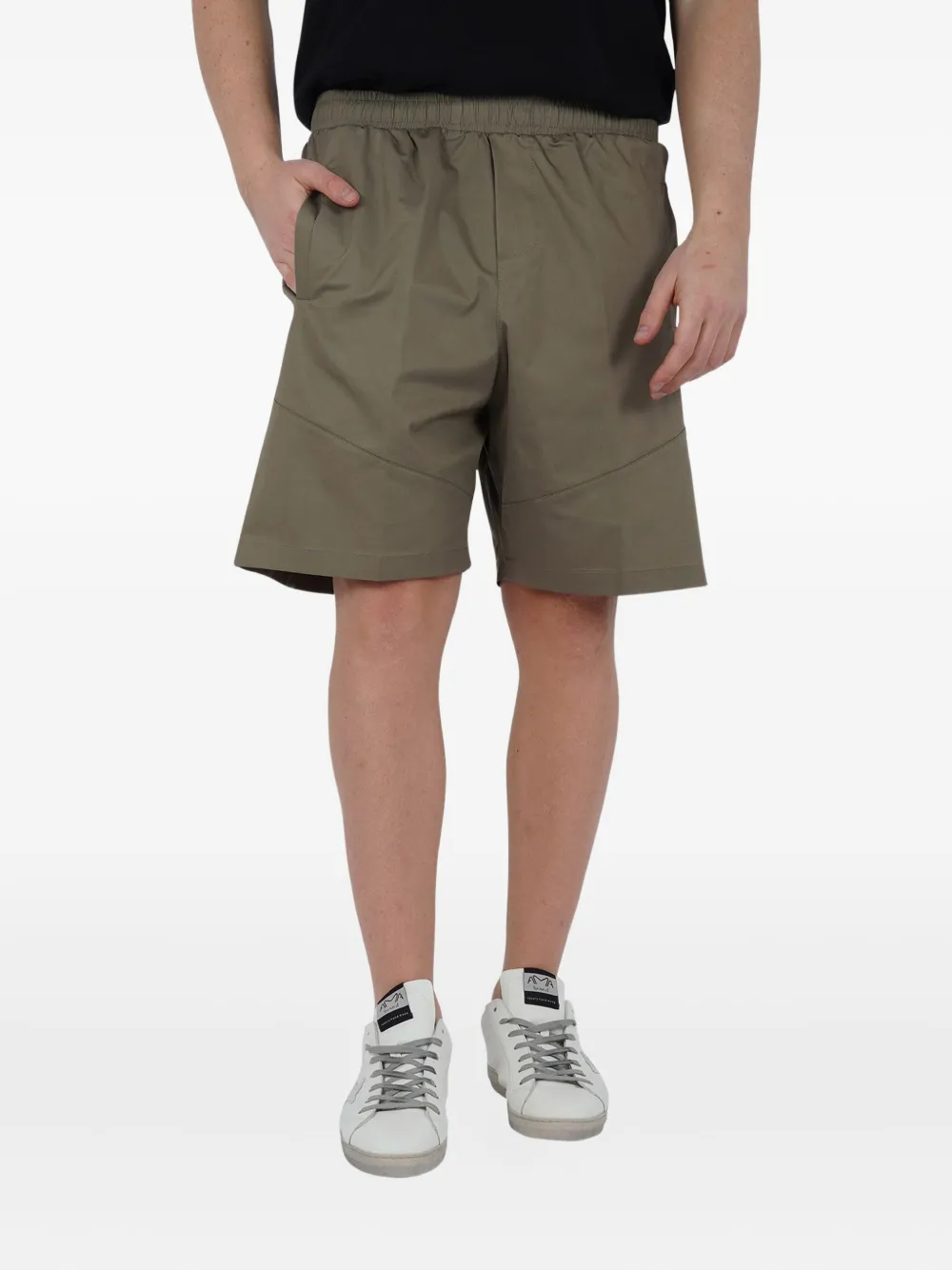 YES LONDON Shorts met elastische taille en vlakken Groen