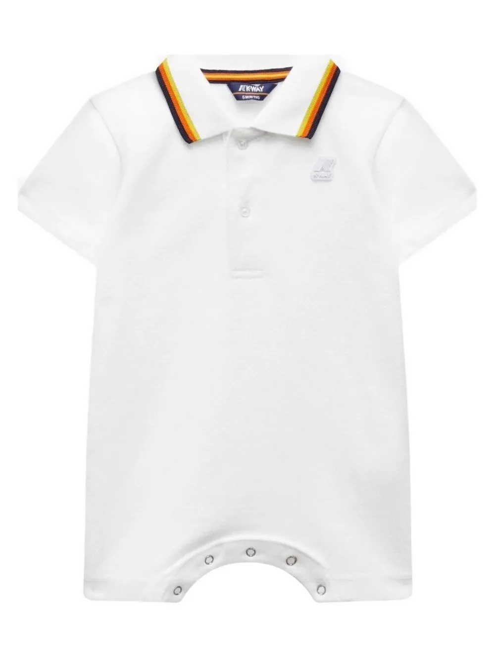 K-Way stripe-trimmed polo bodysuit - Wit