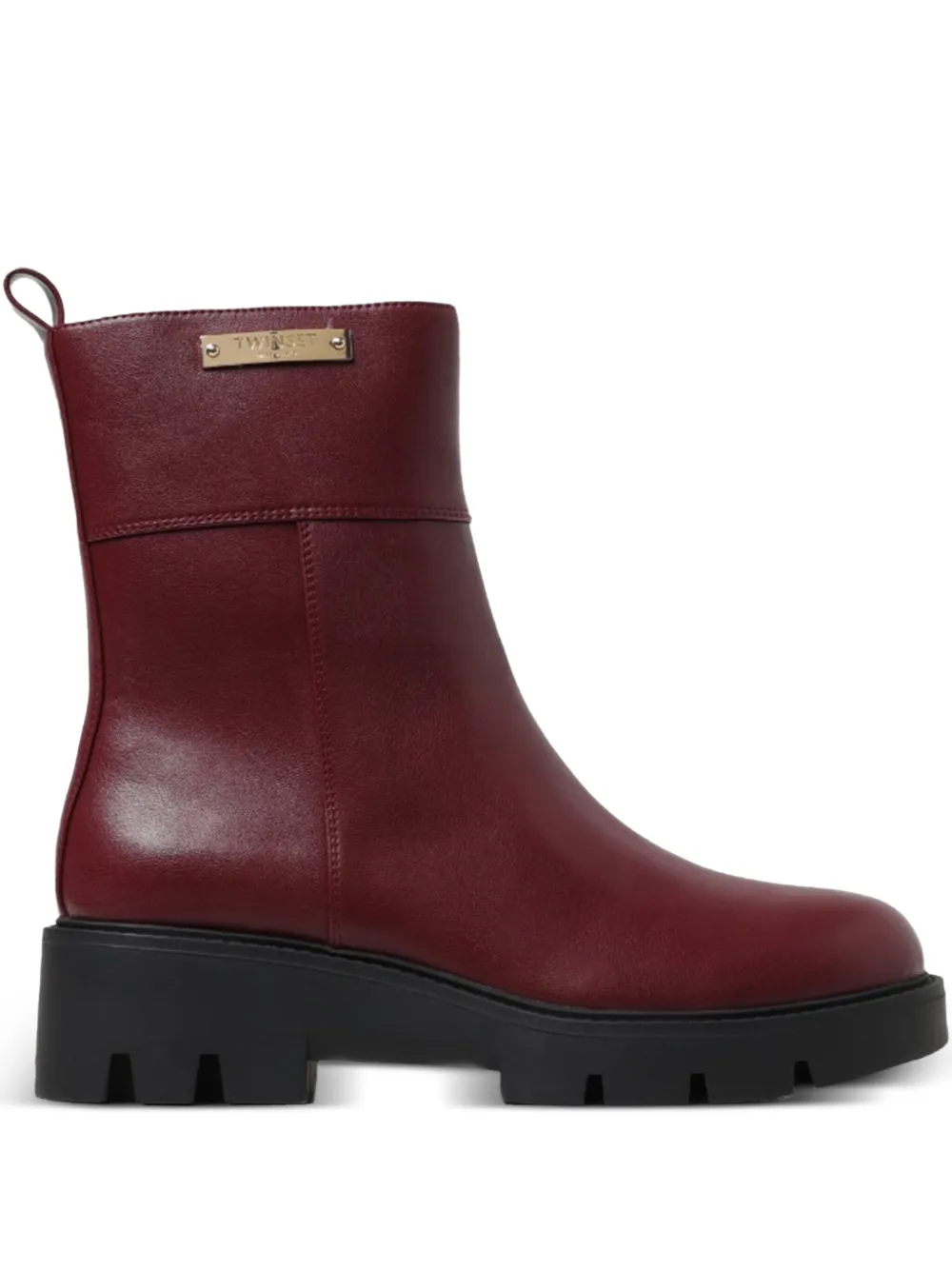 TWINSET side-zip boots Red