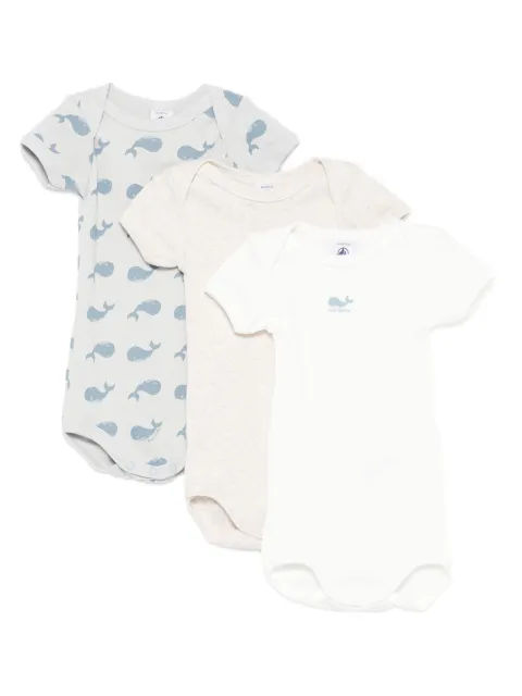 Petit Bateau whale-print bodysuits (pack of three)