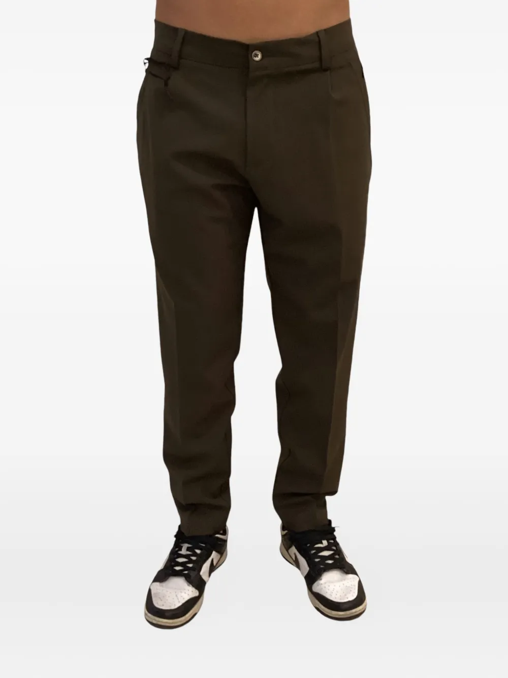 YES LONDON rear elasticated-waistband trousers | Green | Image 1