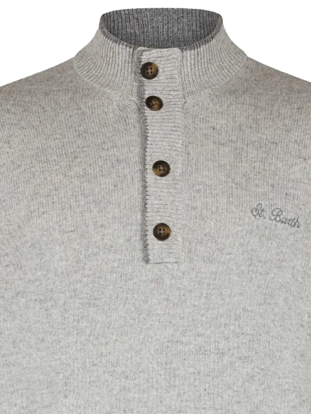 MC2 Saint Barth mock-neck button sweater Grijs