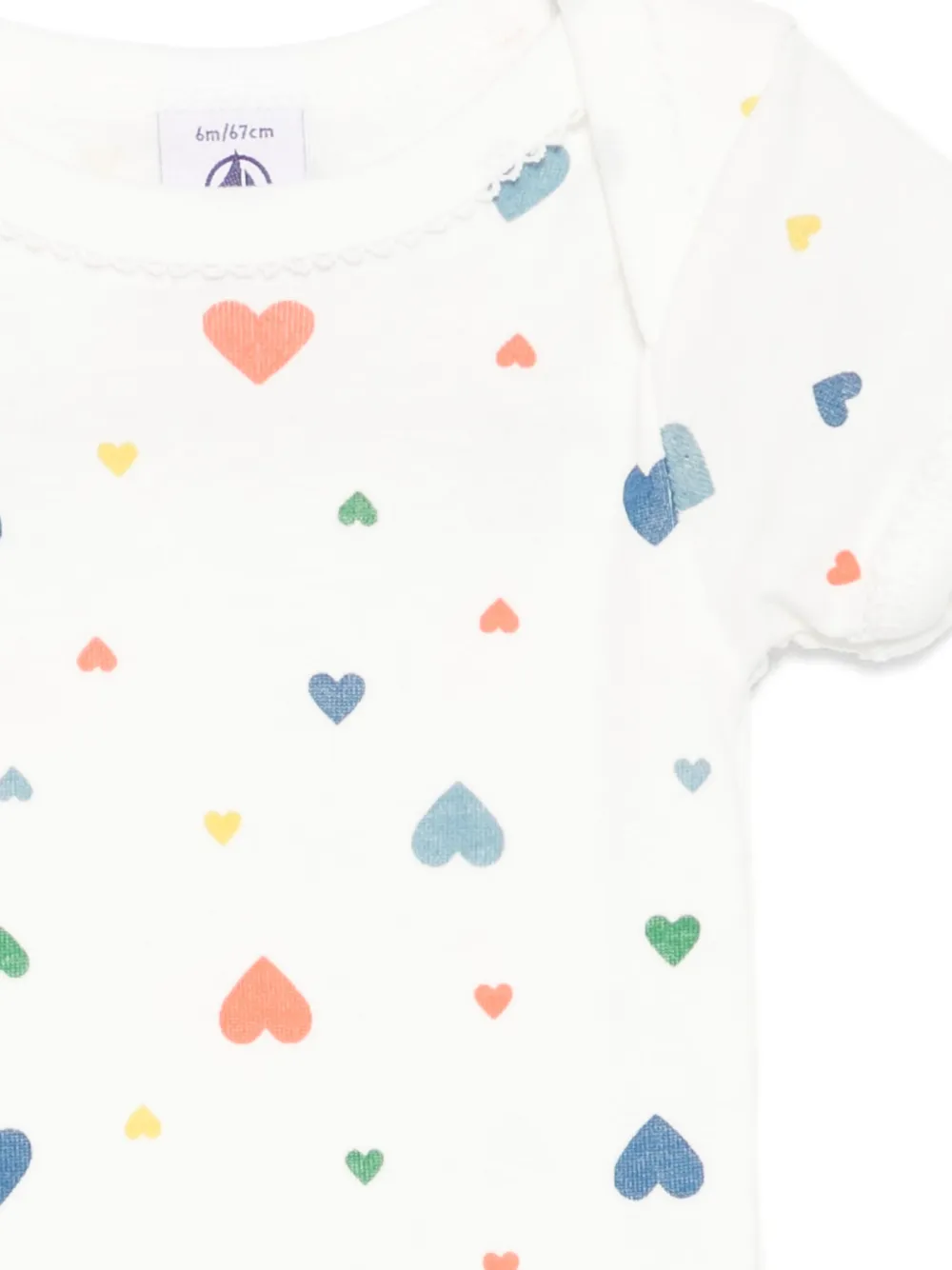 Petit Bateau heart-print bodysuits (pack of three) | Bodies | Image 2