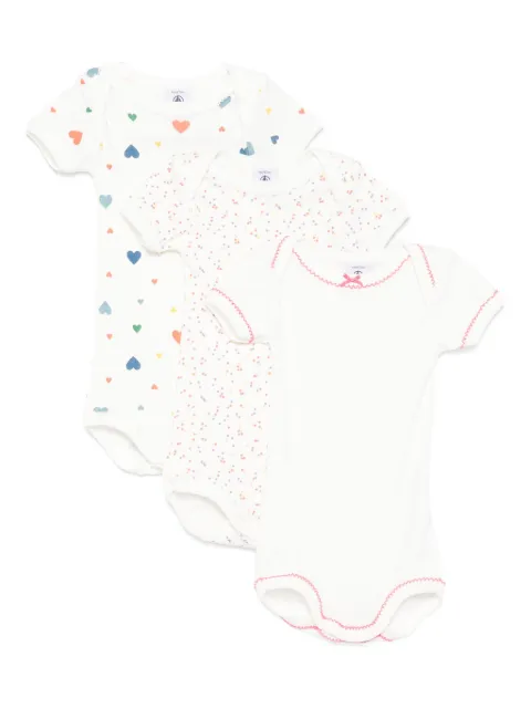 Petit Bateau heart-print bodysuits (pack of three)