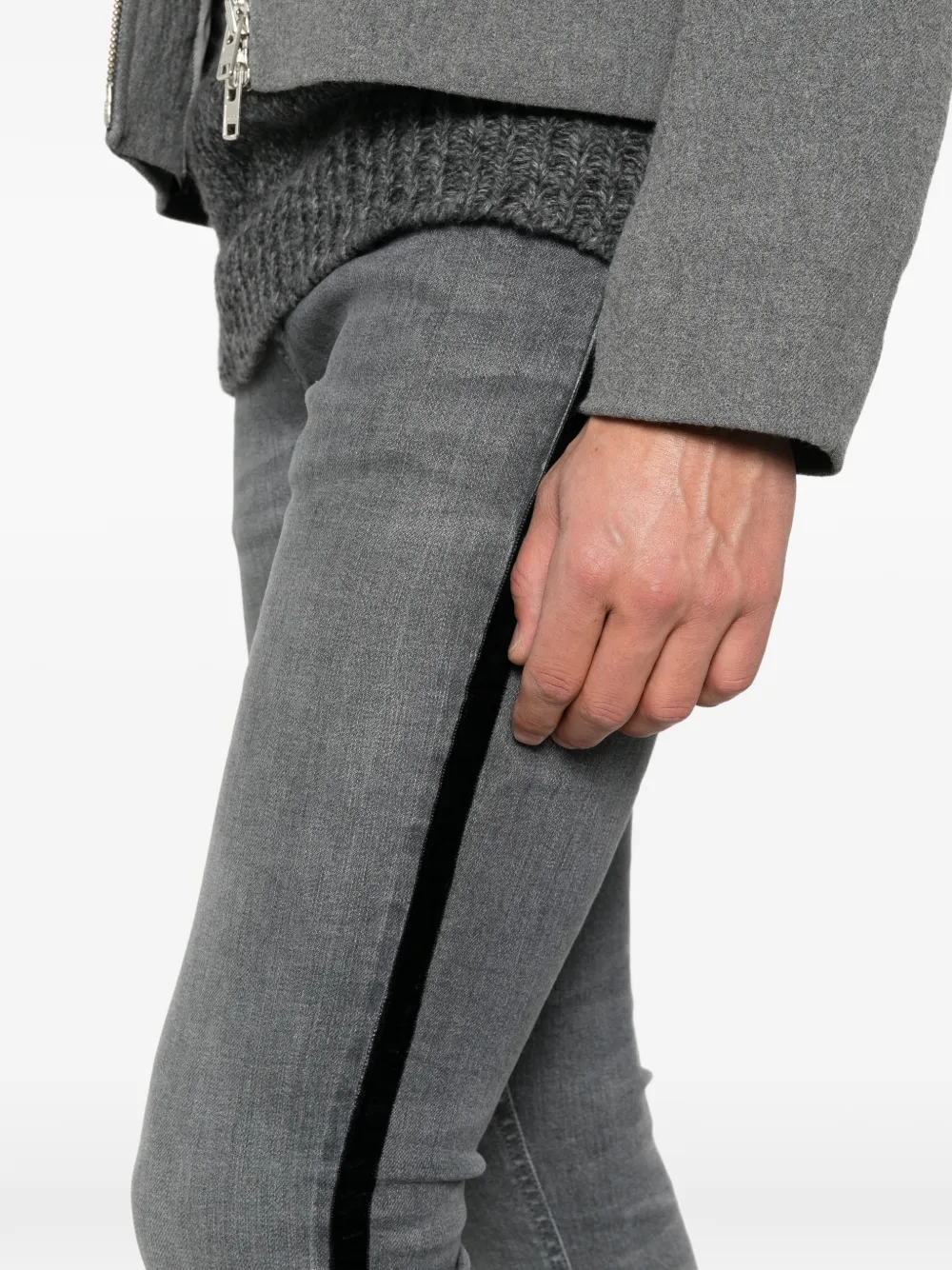 DONDUP Jeans met fluwelen streep Grijs