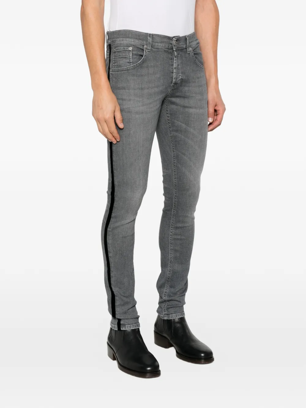 DONDUP Jeans met fluwelen streep Grijs