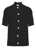 Family First textured button-up shirt - Black
