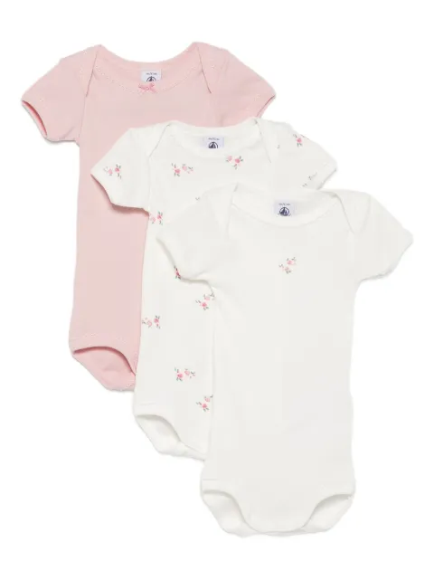 Petit Bateau طقم بودي سوت بطبعة ورد (3 قطع)