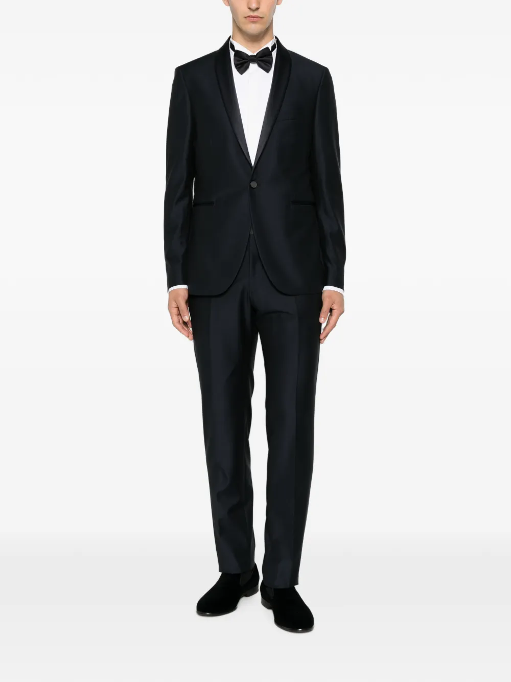 Tagliatore Blazer met enkele rij knopen en satijnen revers Blauw