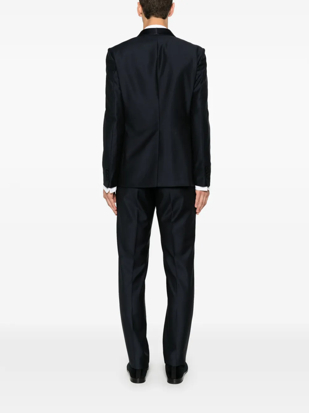 Tagliatore Blazer met enkele rij knopen en satijnen revers Blauw