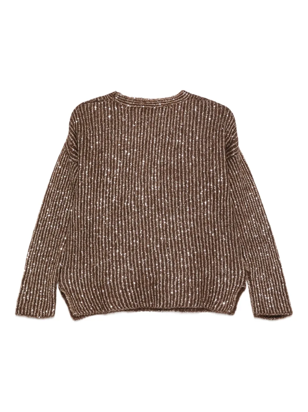 D.Exterior Trui verfraaid met pailletten en V-hals Bruin