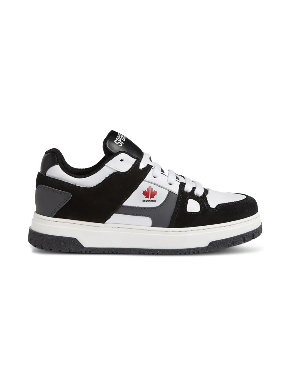 DSQUARED2 KIDS suede leather panel sneakers Black