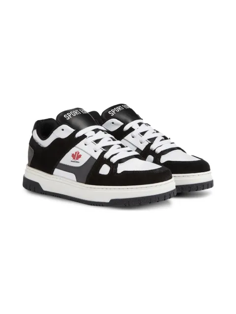 DSQUARED2 KIDS suede leather panel sneakers