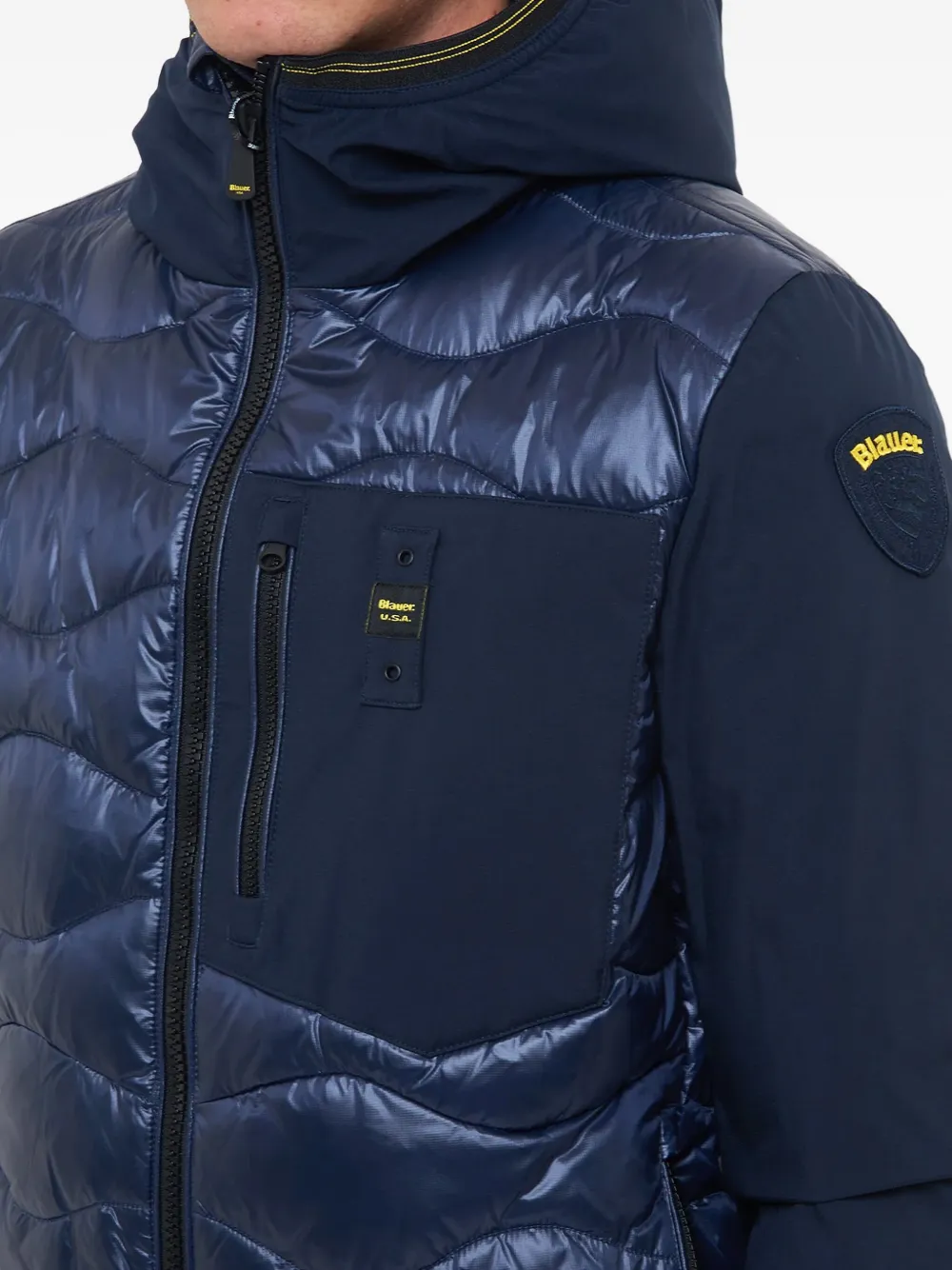 Blauer quilted hooded jacket Blauw