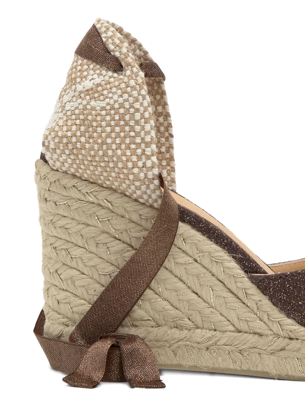 Castañer 90mm Carina glitter wedge-heel espadrilles Brown
