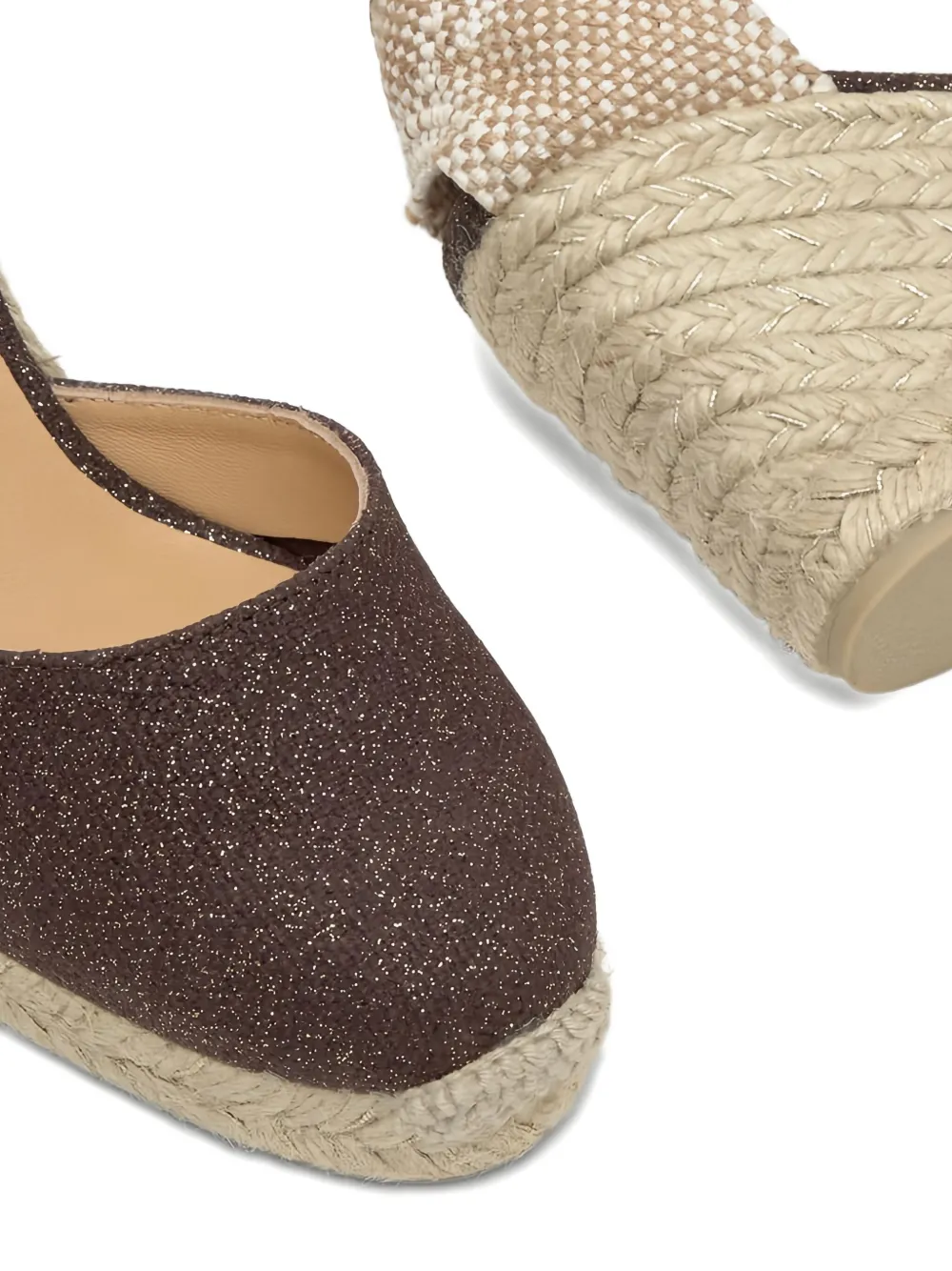 Castañer 90mm Carina glitter wedge-heel espadrilles Brown