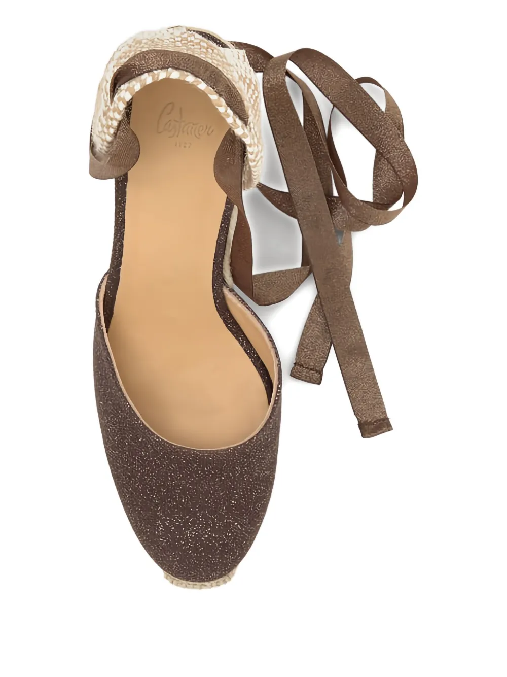 Castañer 90mm Carina glitter wedge-heel espadrilles Brown