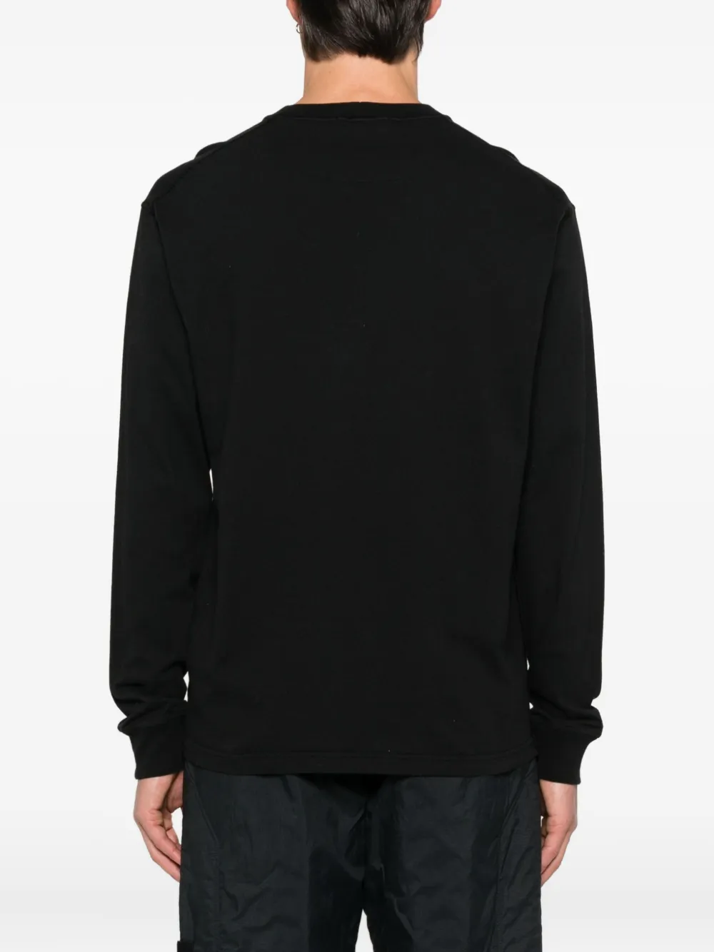 Stone Island T-shirt met Compass-logopatch en lange mouwen Zwart