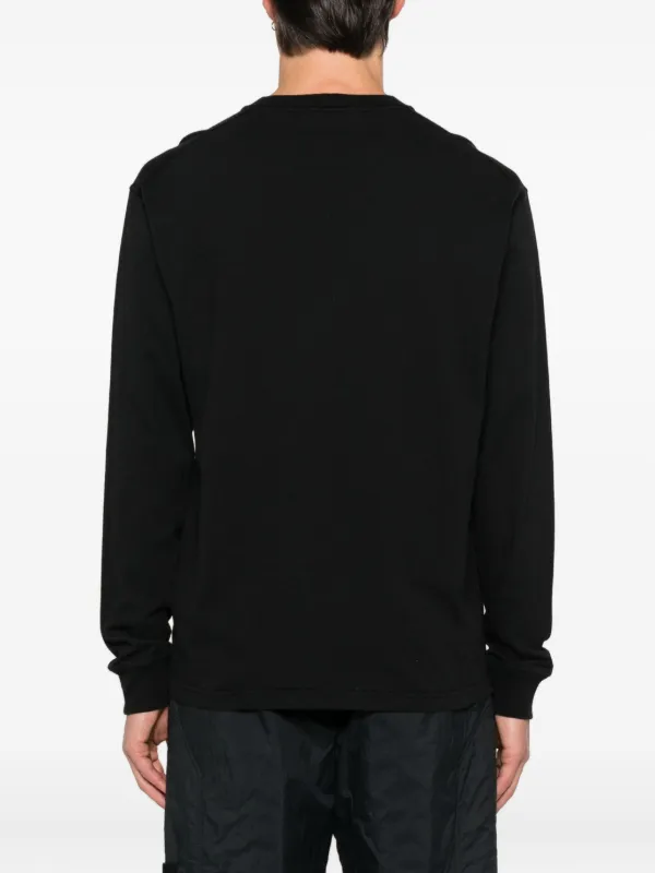 Stone Island コンパスパッチ ロングTシャツ | ブラック | FARFETCH JP