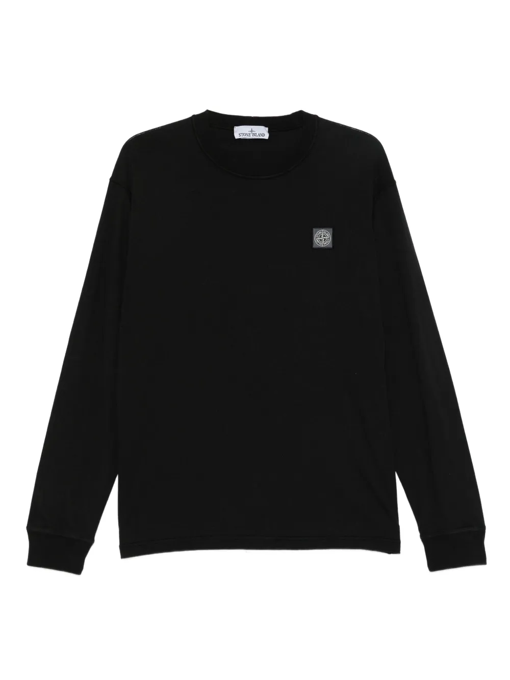Stone Island T-shirt met Compass-logopatch en lange mouwen Zwart