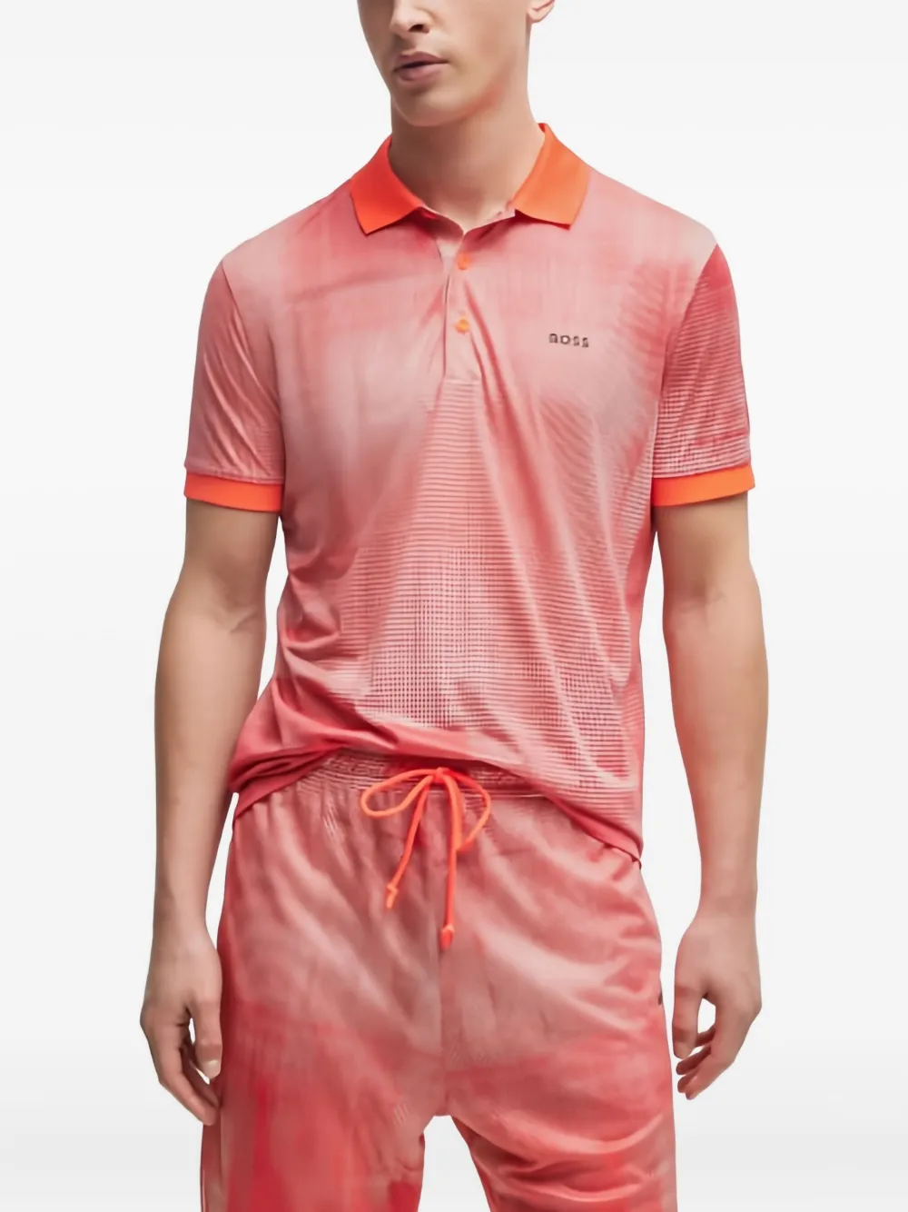 BOSS logo-detail short-sleeve polo shirt - Rosso