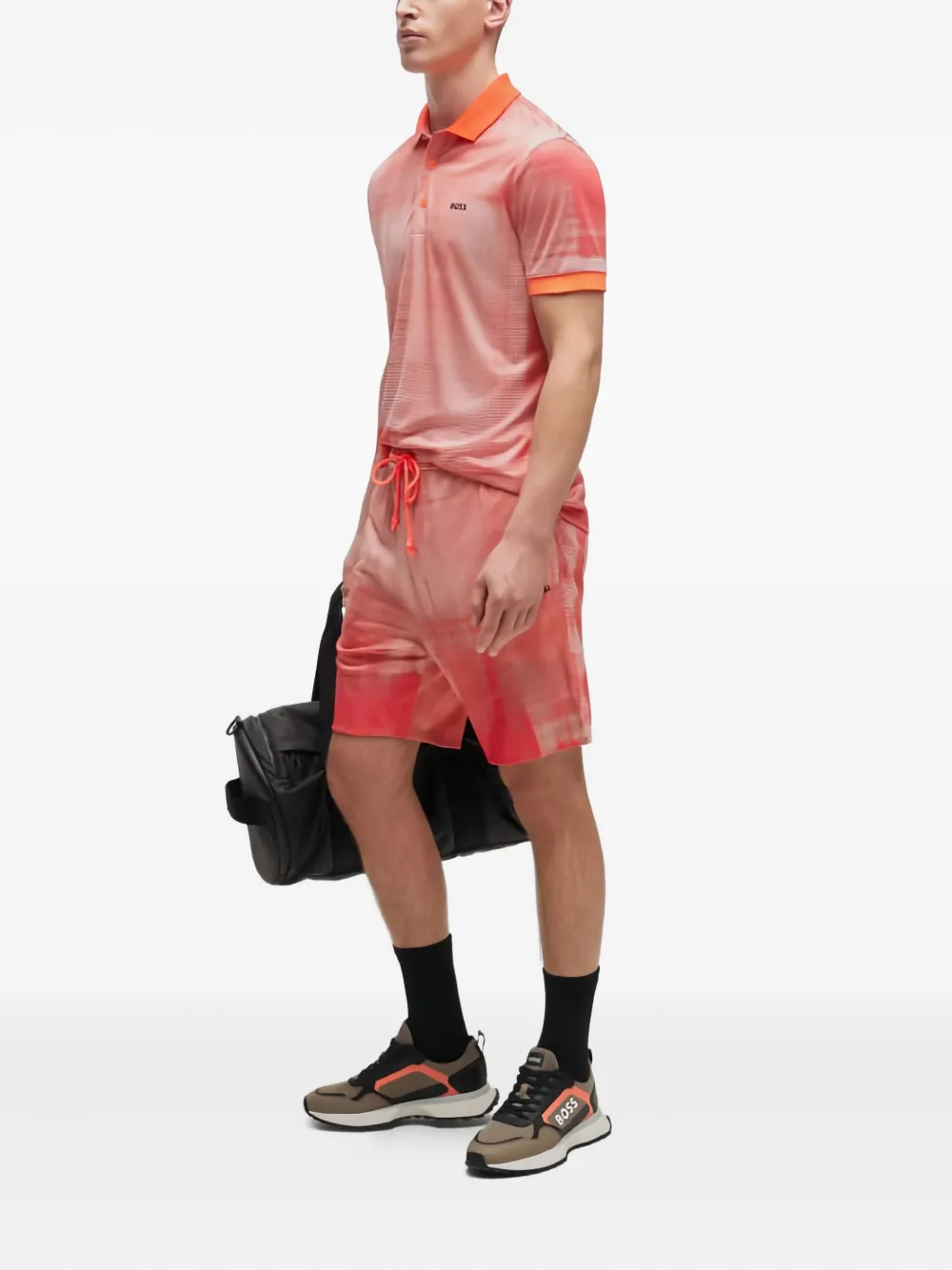 BOSS Poloshirt met logodetail - Rood